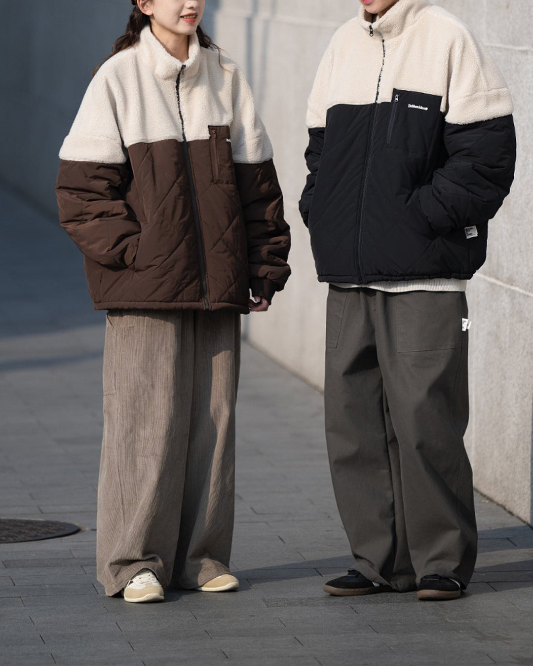 Stand Collar Switching Jacket JK119