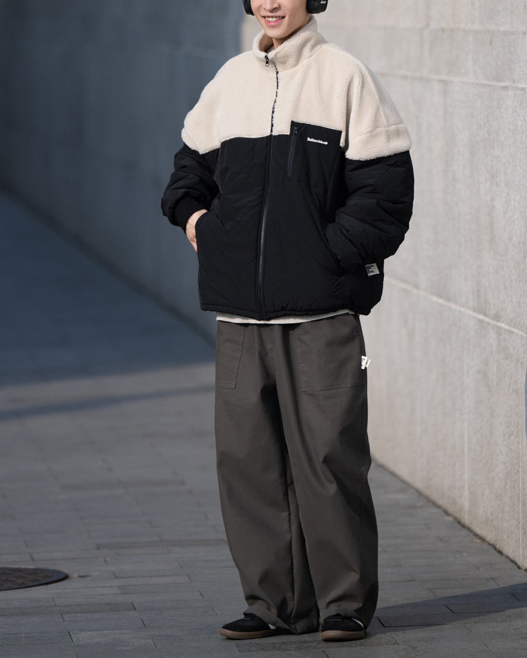 Stand Collar Switching Jacket JK119