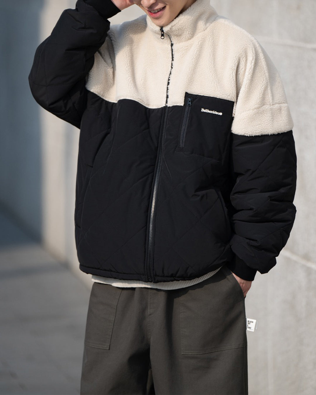 Stand Collar Switching Jacket JK119