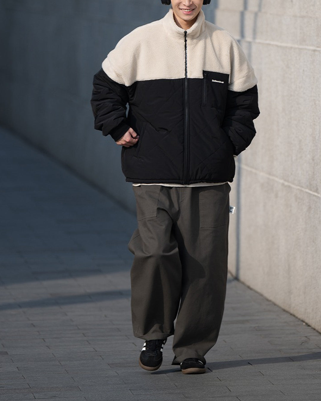 Stand Collar Switching Jacket JK119