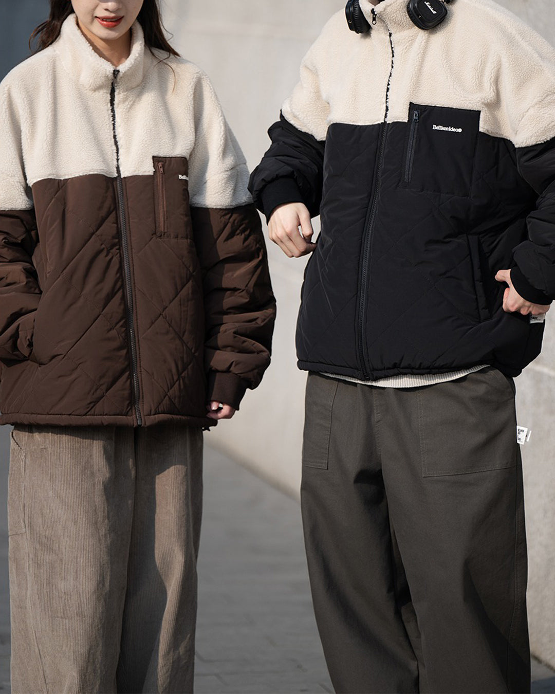 Stand Collar Switching Jacket JK119