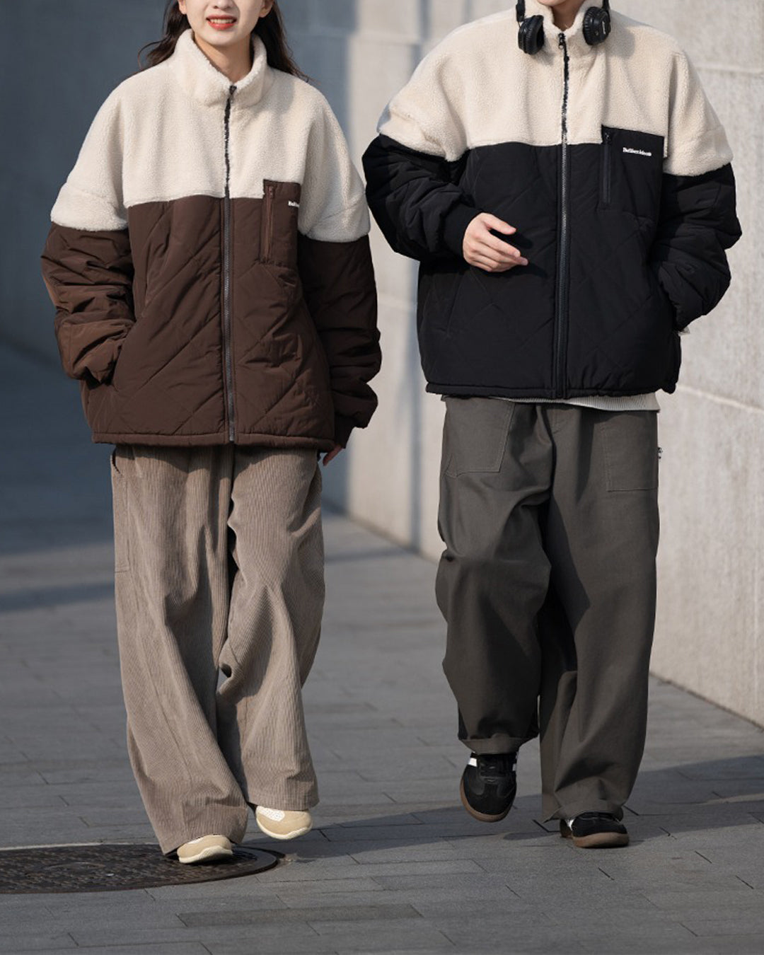 Stand Collar Switching Jacket JK119