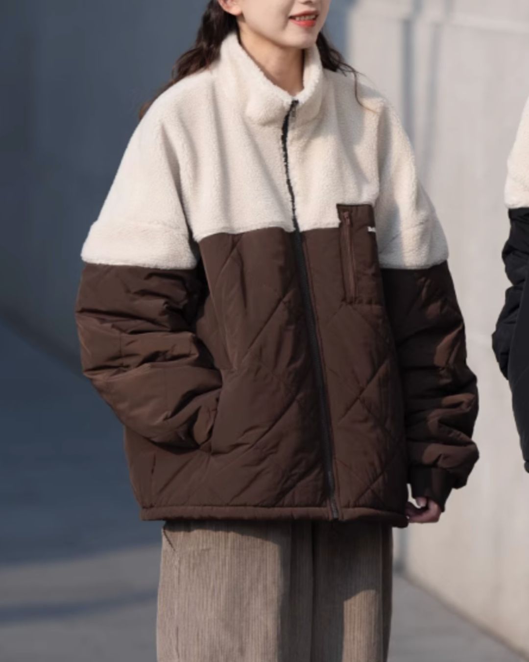 Stand Collar Switching Jacket JK119