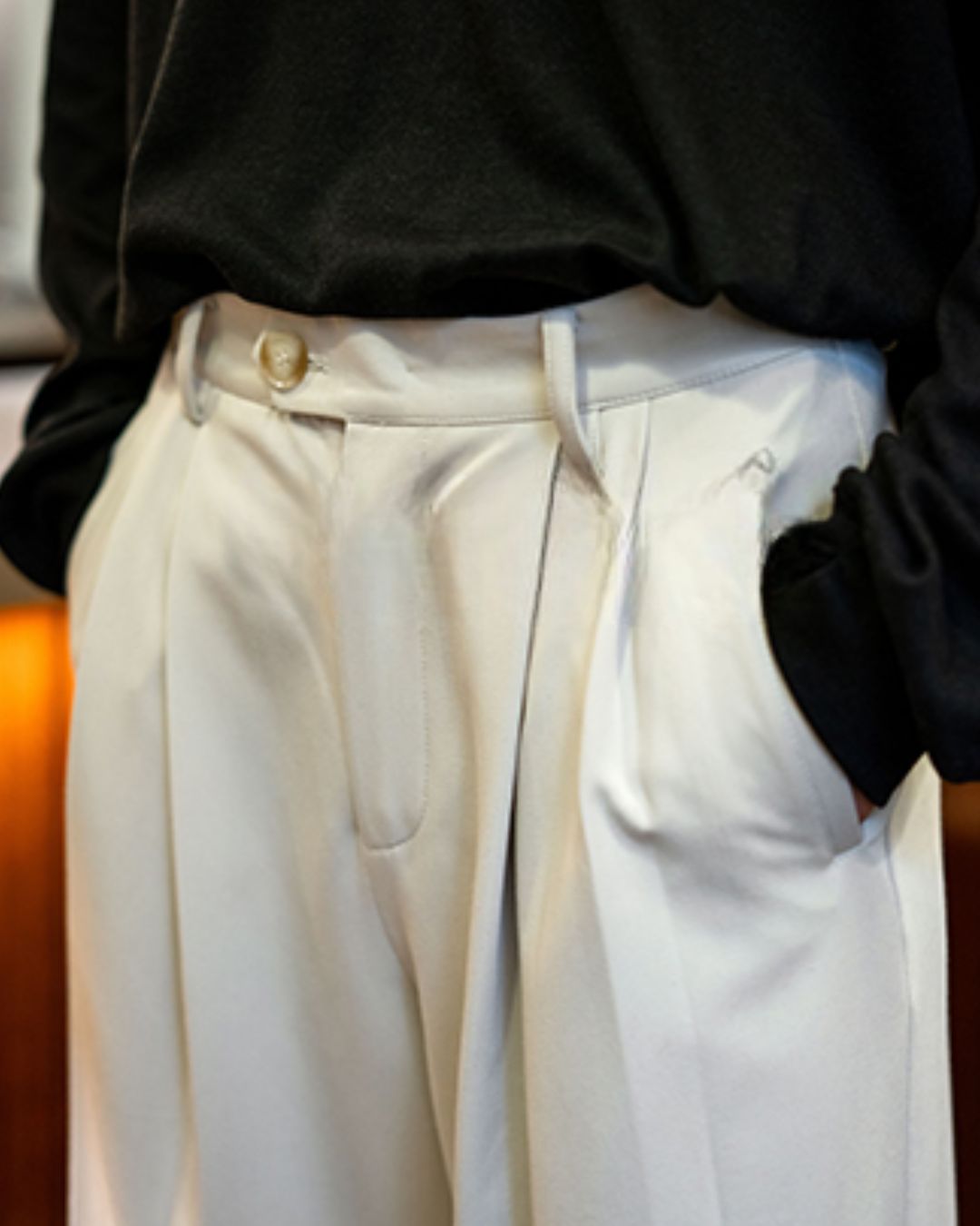 Basic Tuck Wide Pants WP086