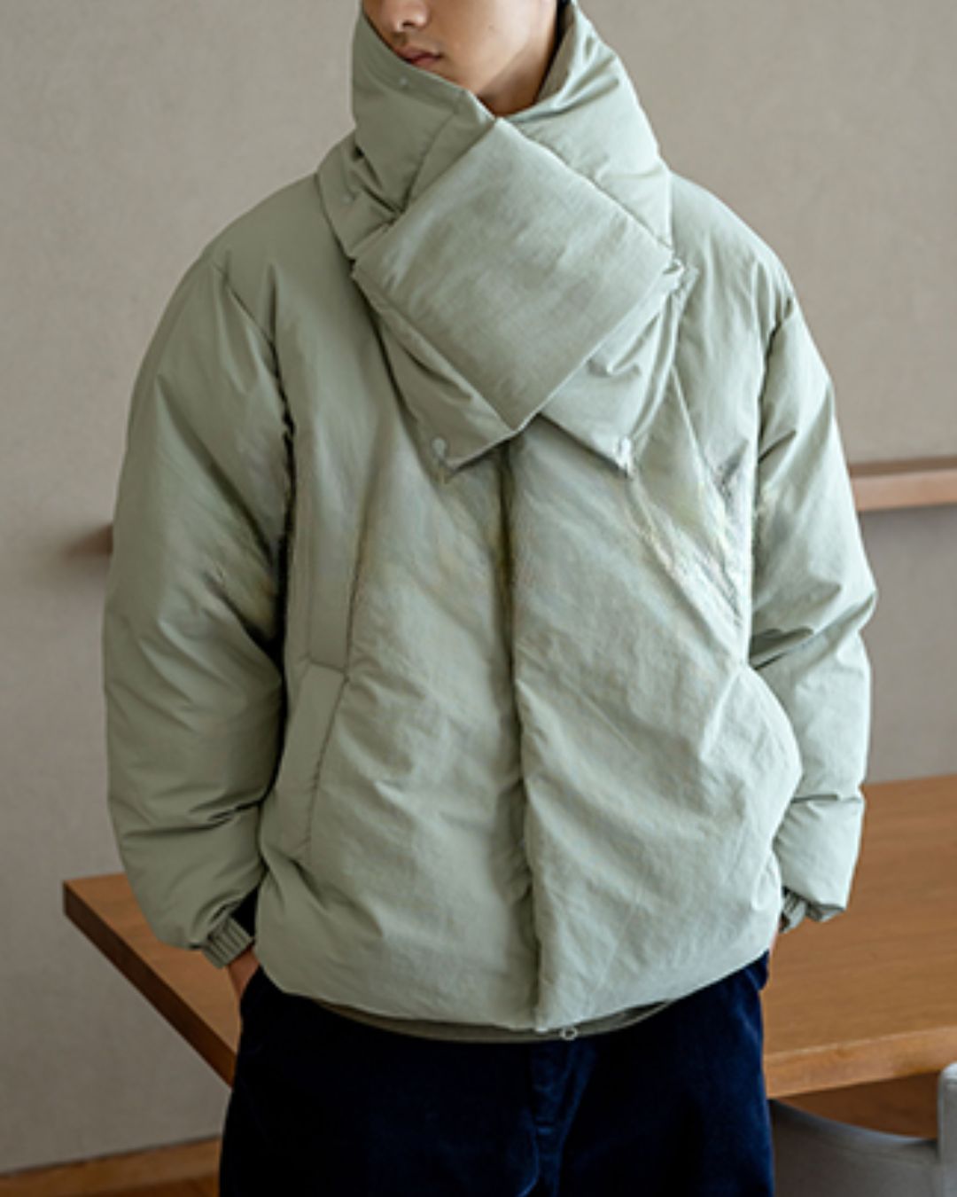Scarf & Stand-collar Padded Jacket JK240