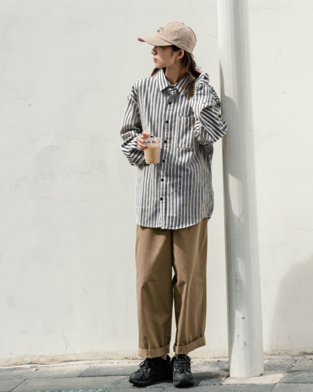 【10日以内お届け】Stripe Loose shirt LS001