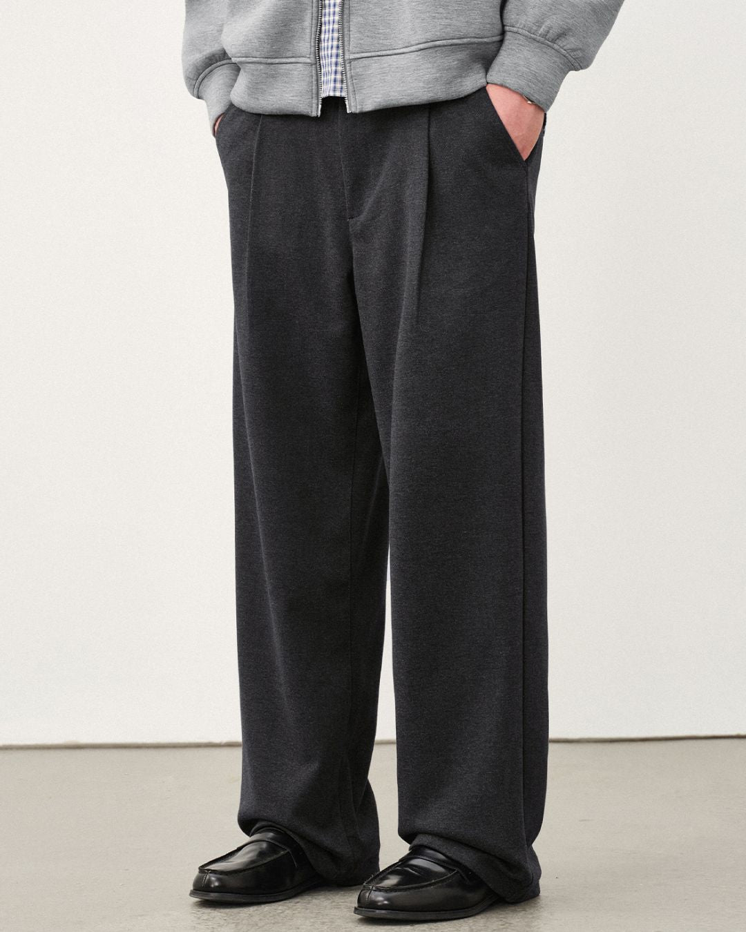 Wool Straight Wide Pants WP079