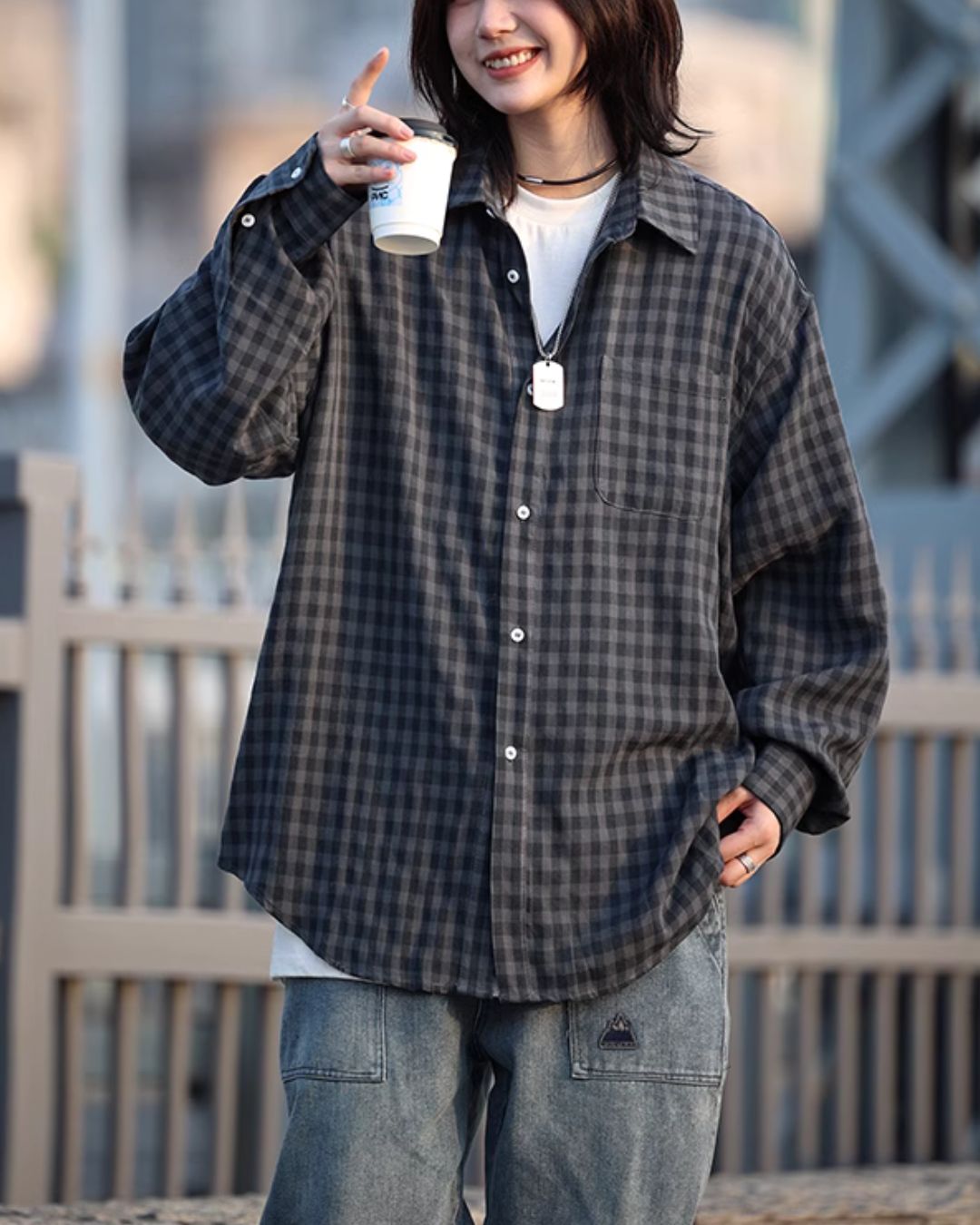 Casual Check Shirt LS048