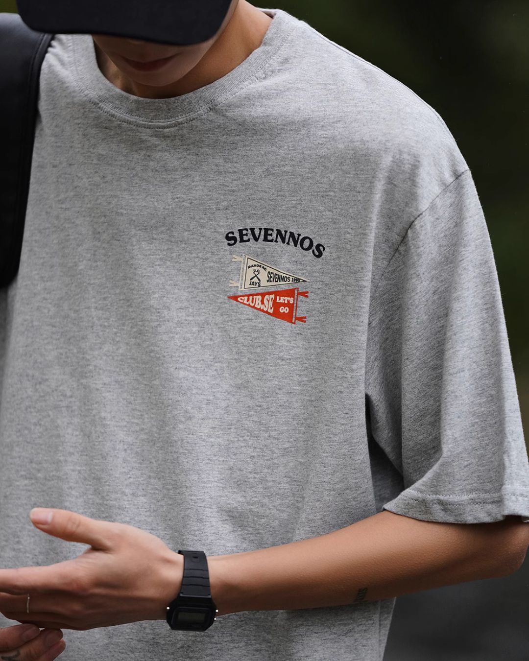 Cotton Back Print T-shirt ST069