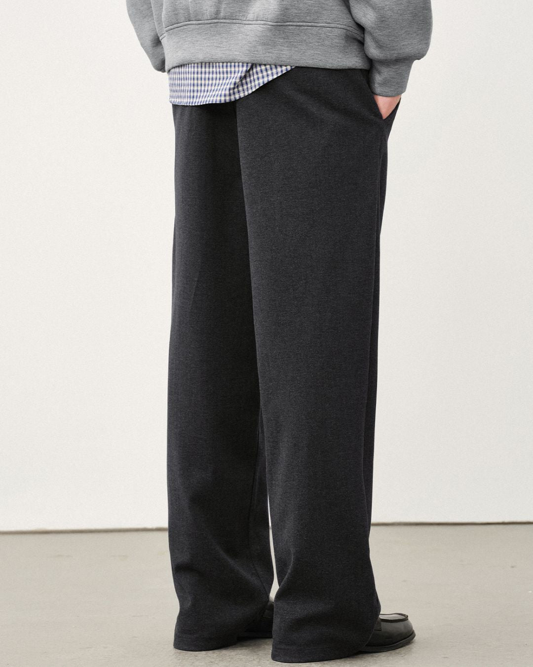 Wool Straight Wide Pants WP079