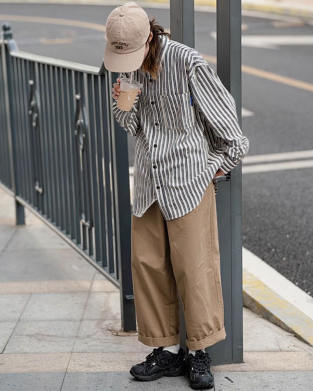 【10日以内お届け】Stripe Loose shirt LS001