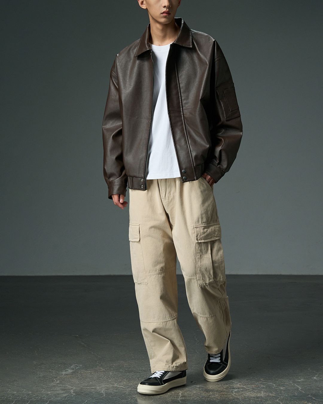 Basic PU Leather Jacket JK213