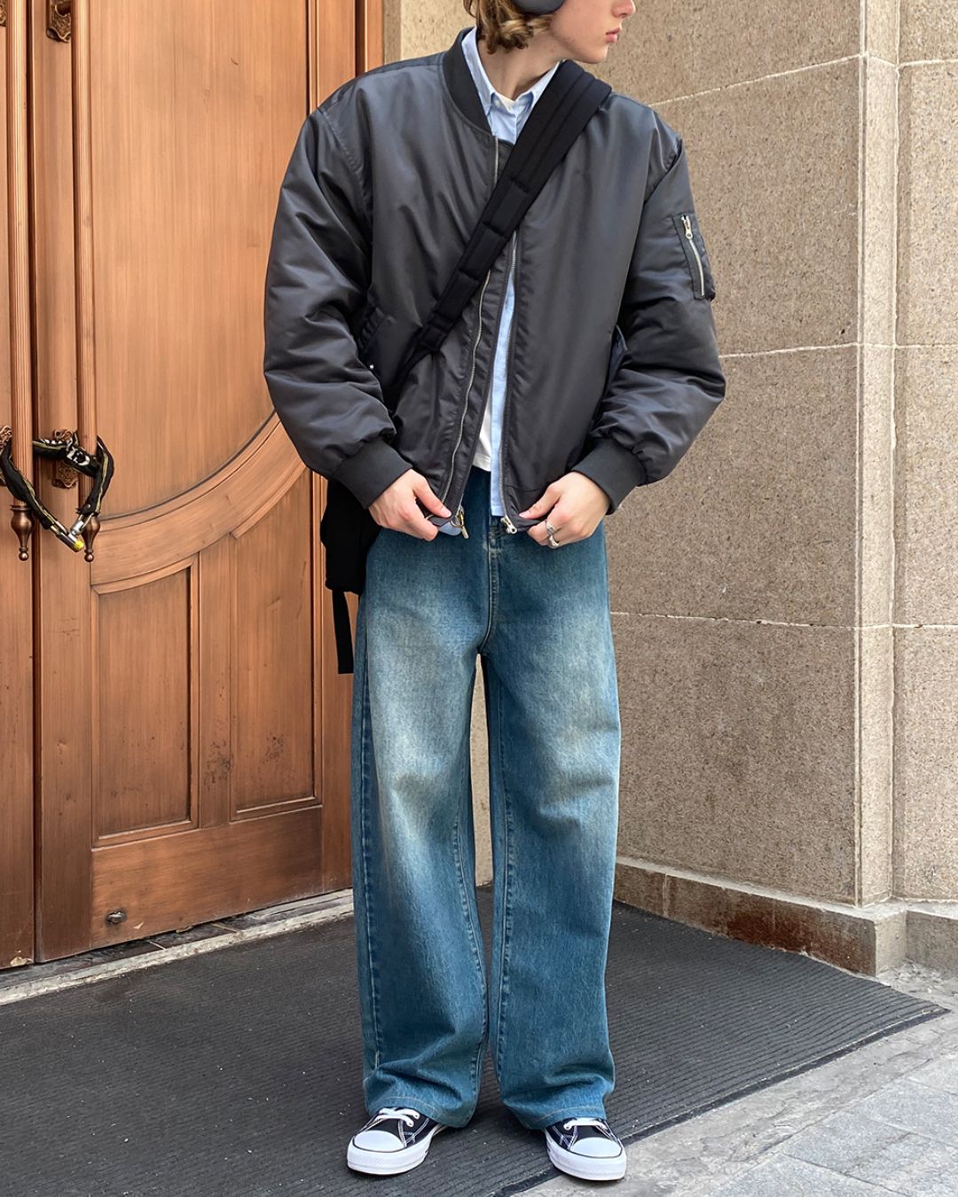 Washed Blue Straight Jeans DP051