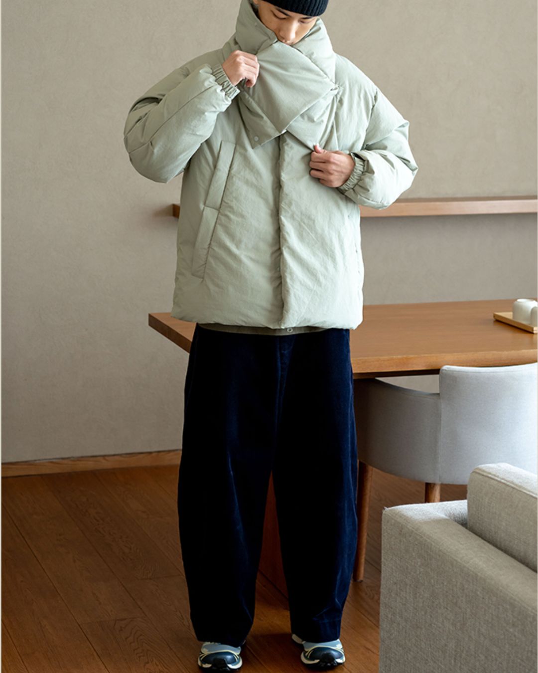 Scarf & Stand-collar Padded Jacket JK240