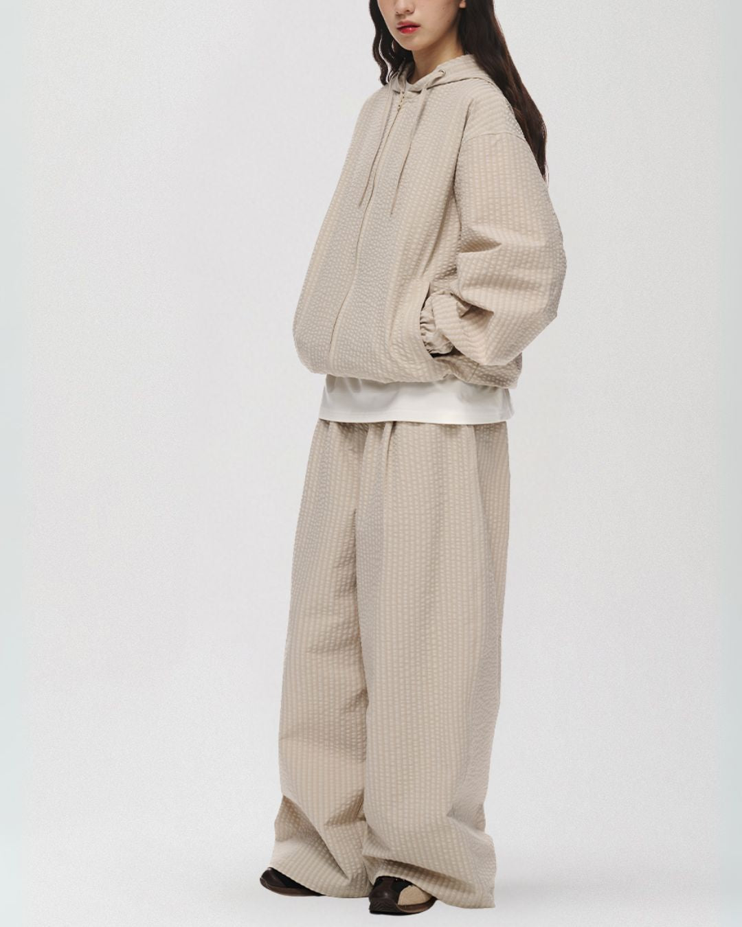 Tuck Wide Check Pants WP083