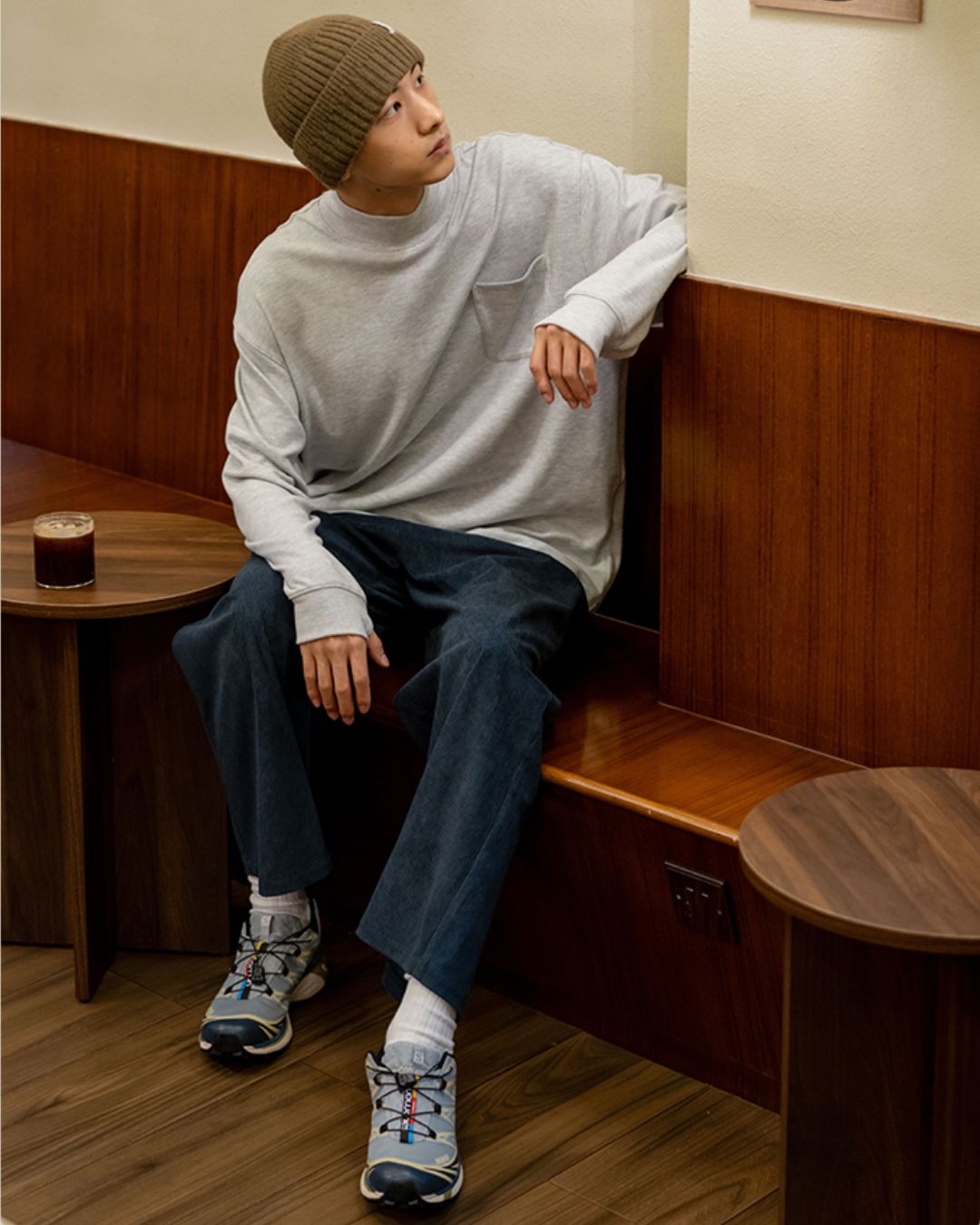 High-neck Pocket T-shirt LT078