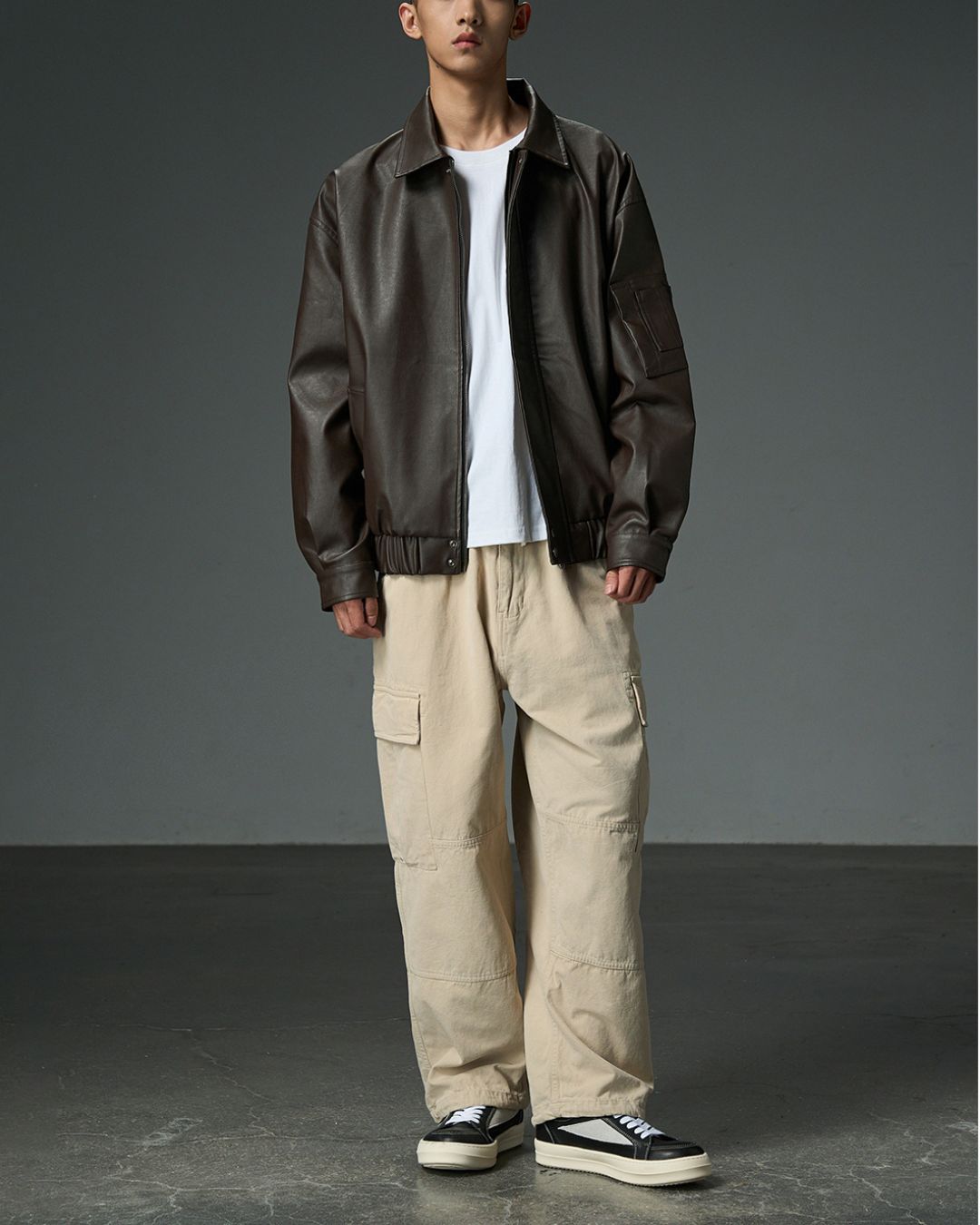 Basic PU Leather Jacket JK213