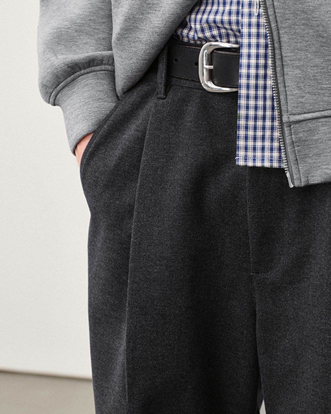 Wool Straight Wide Pants WP079