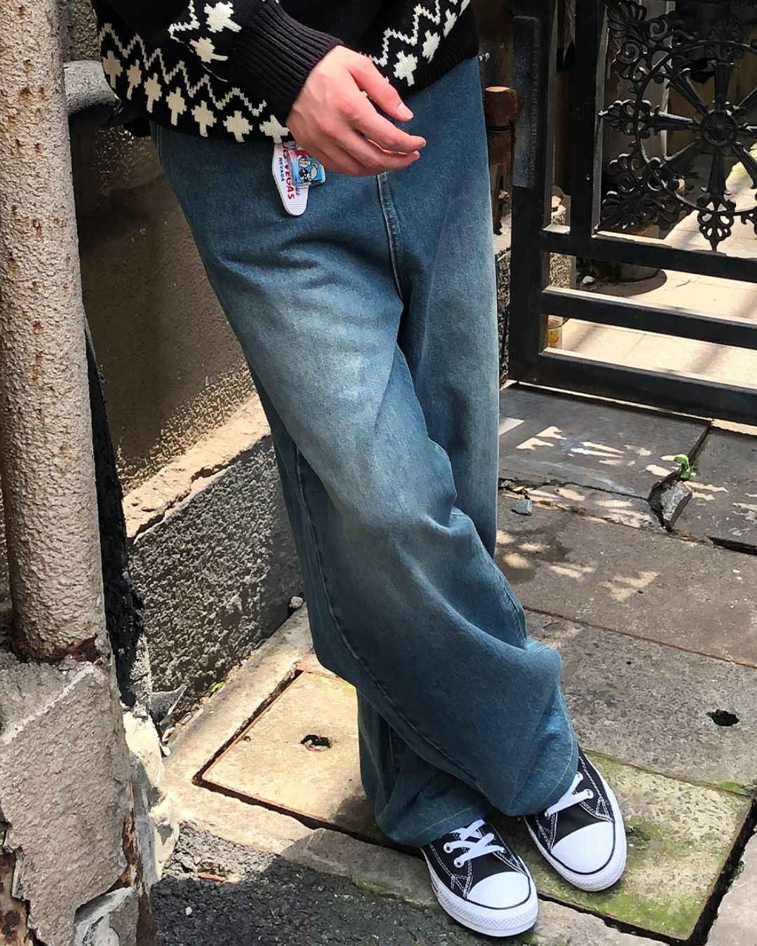Washed Blue Straight Jeans DP051