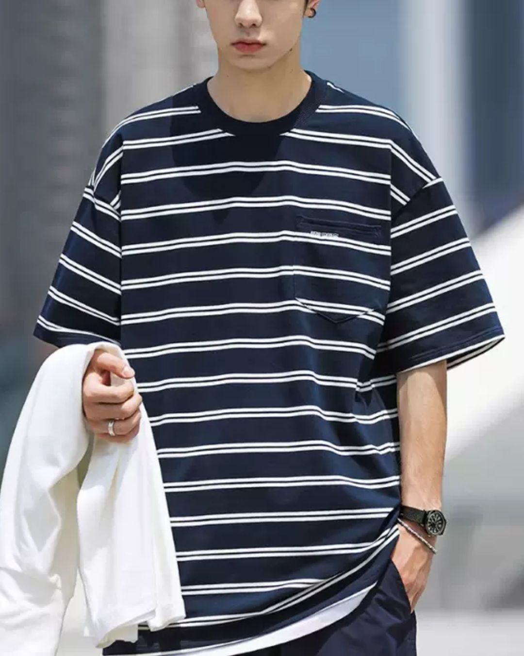 【セール】Pocket Border Navy T-shirt ST125