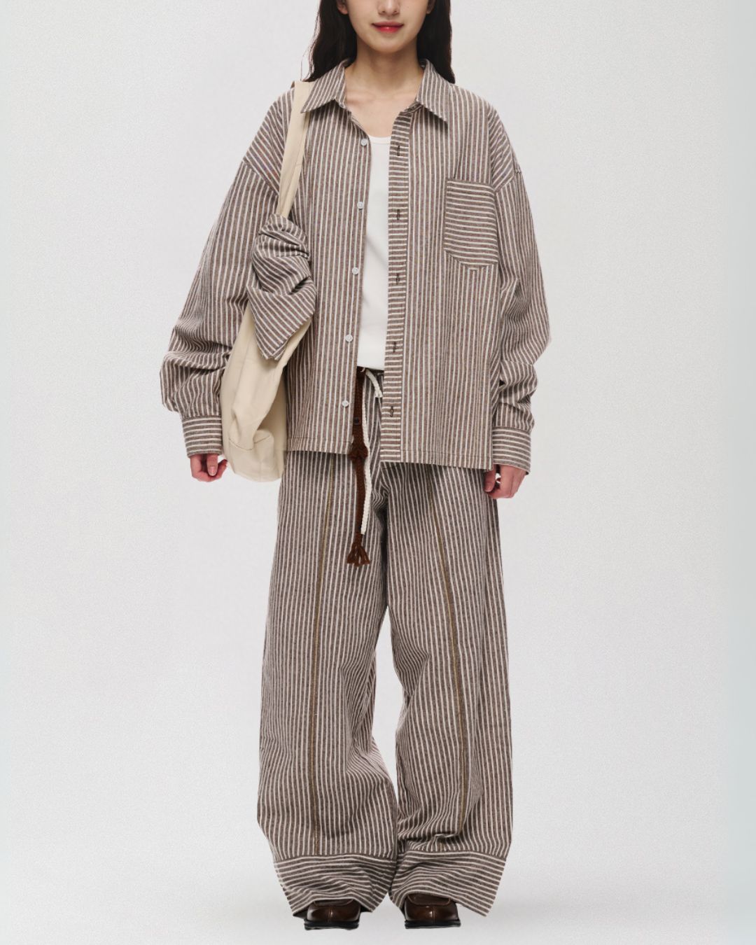 Cotton Striped Wide Pants WP082