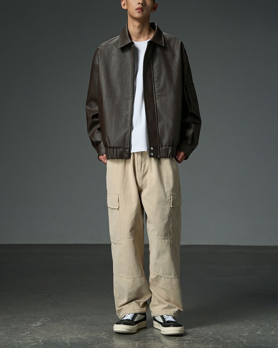 Basic PU Leather Jacket JK213