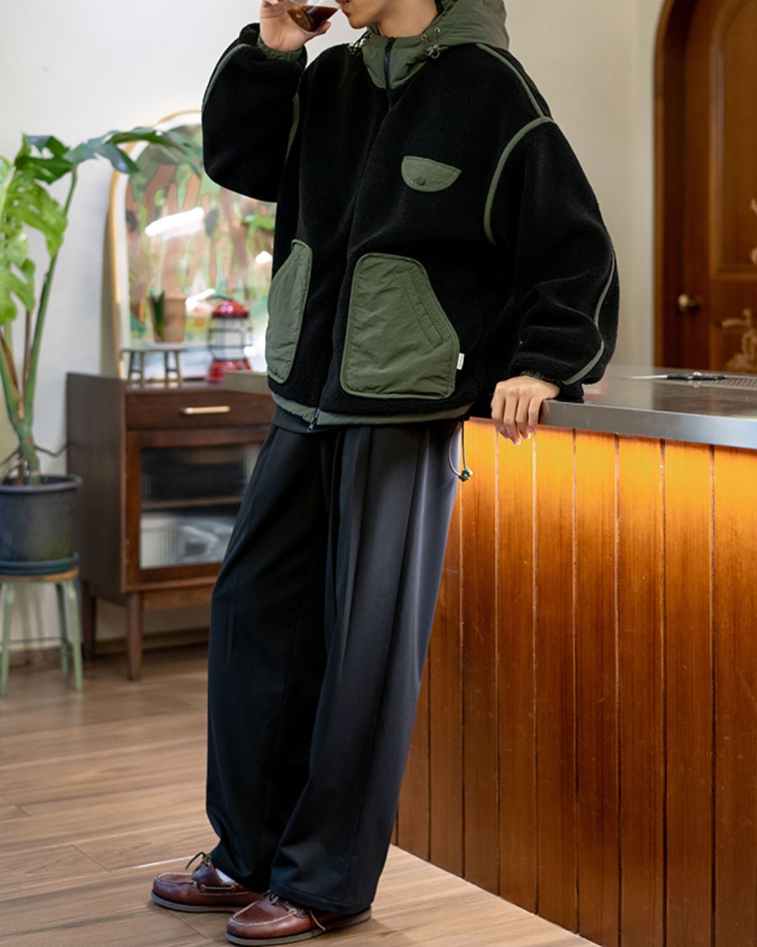 Basic Tuck Wide Pants WP086