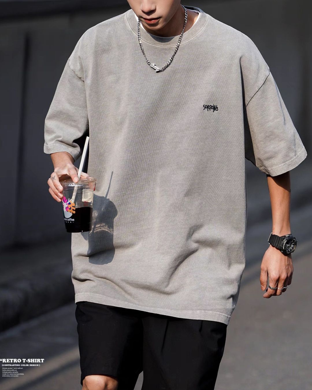 【セール】Washed Color One Point T-shirt ST122