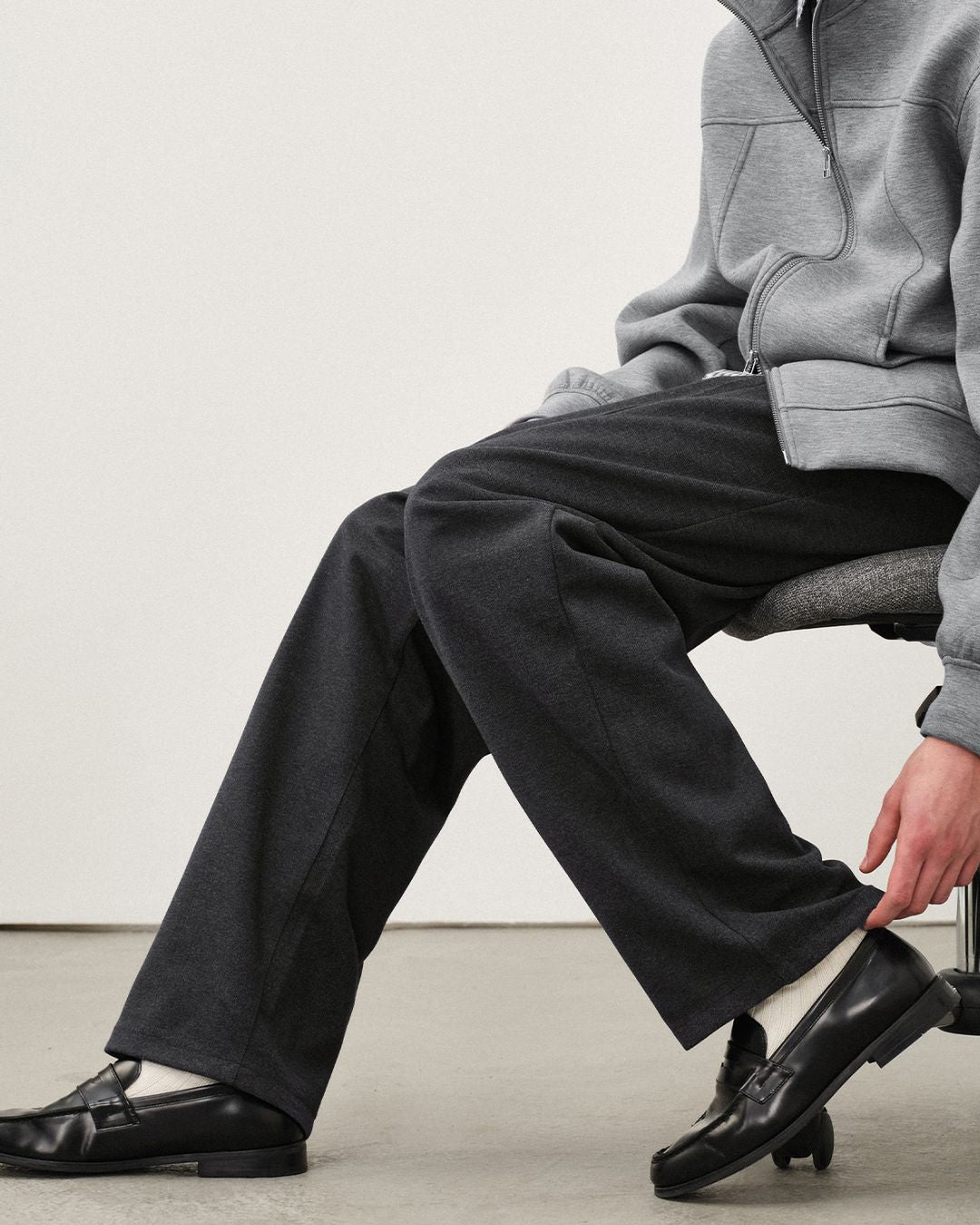 Wool Straight Wide Pants WP079