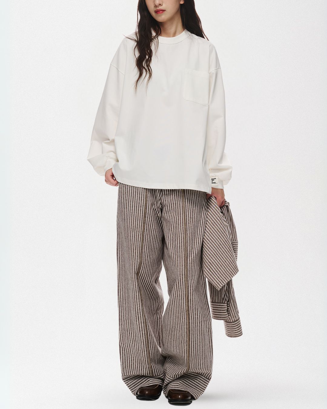 Cotton Striped Wide Pants WP082