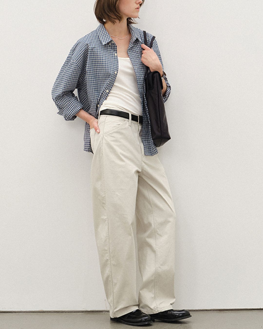Retro Blue Check Shirt LS094