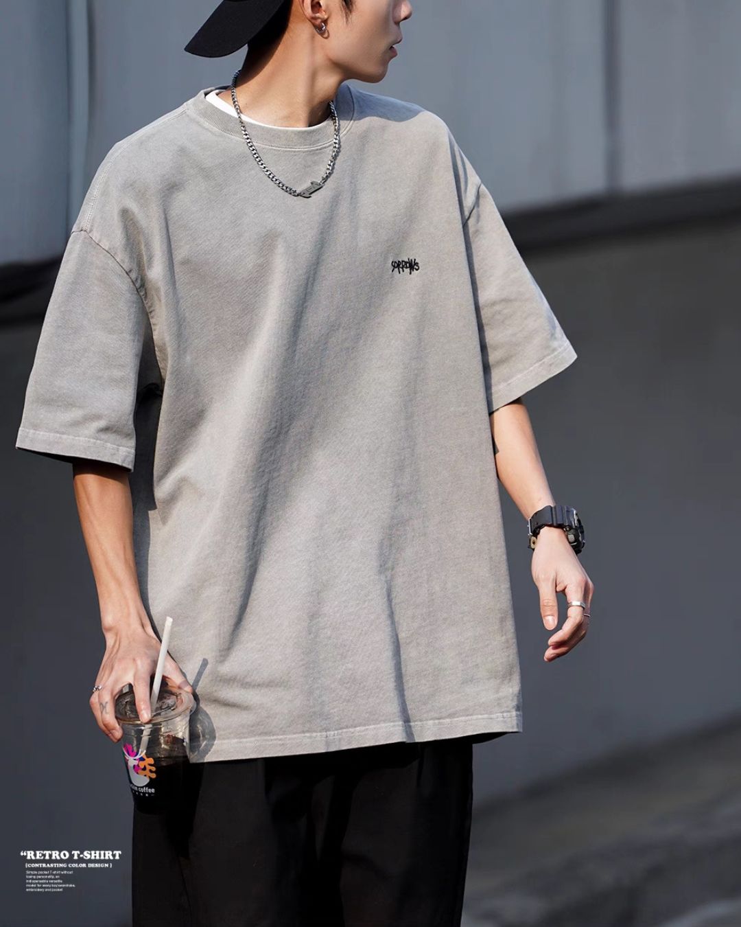 【セール】Washed Color One Point T-shirt ST122