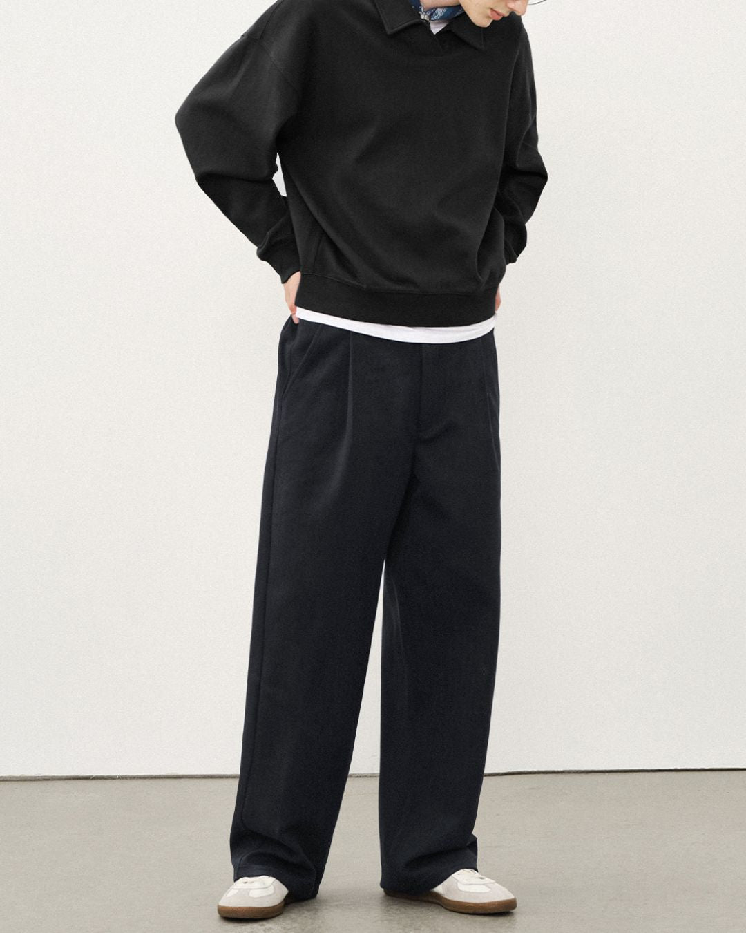 Wool Straight Wide Pants WP079