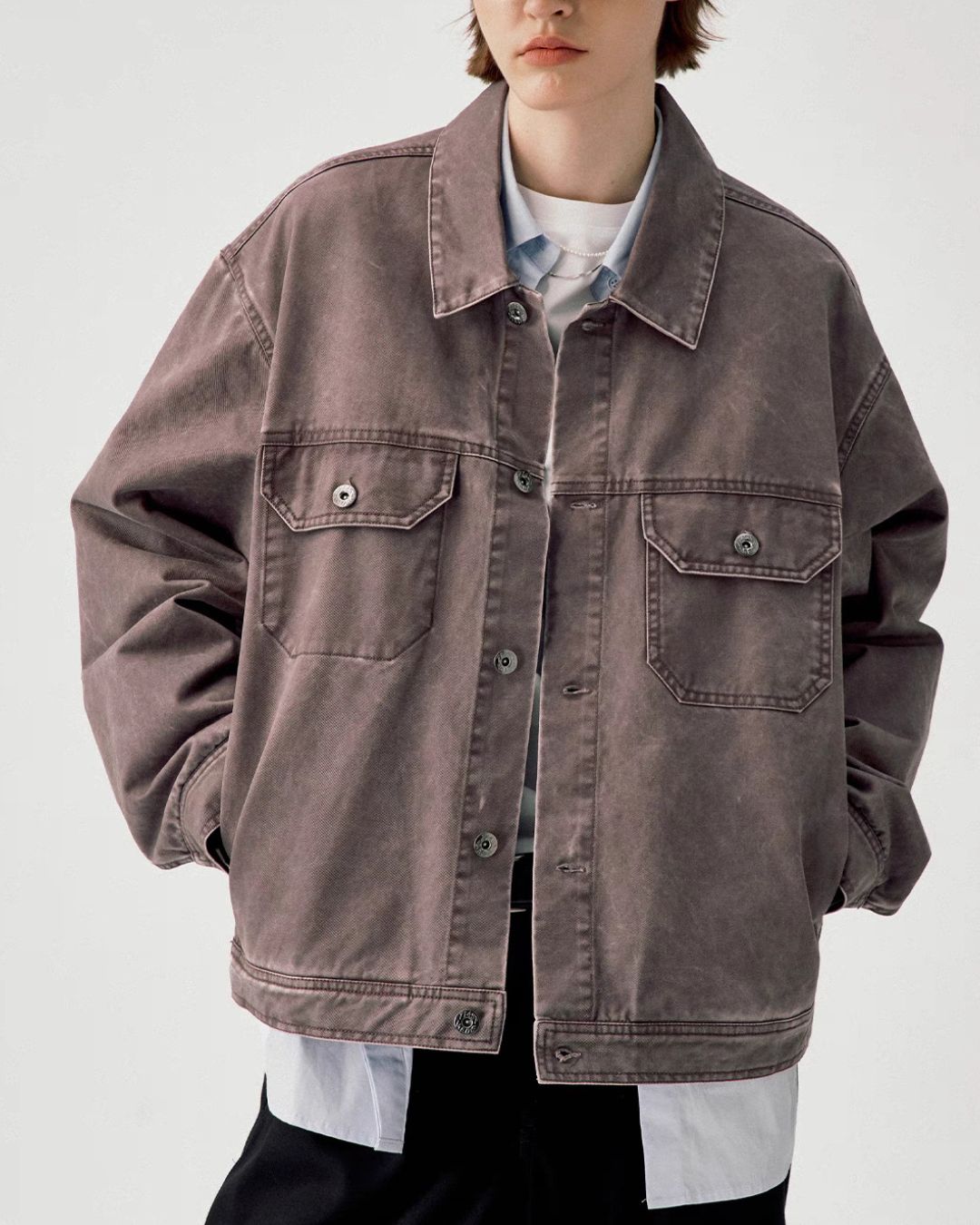 Washed Work Denim Jacket JK219