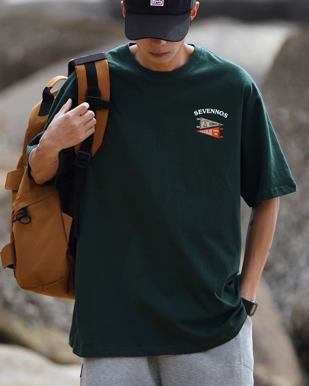 Cotton Back Print T-shirt ST069