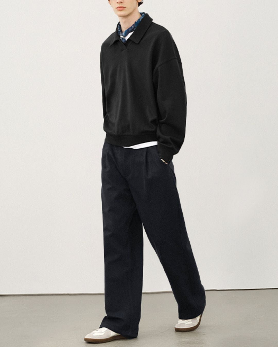 Wool Straight Wide Pants WP079