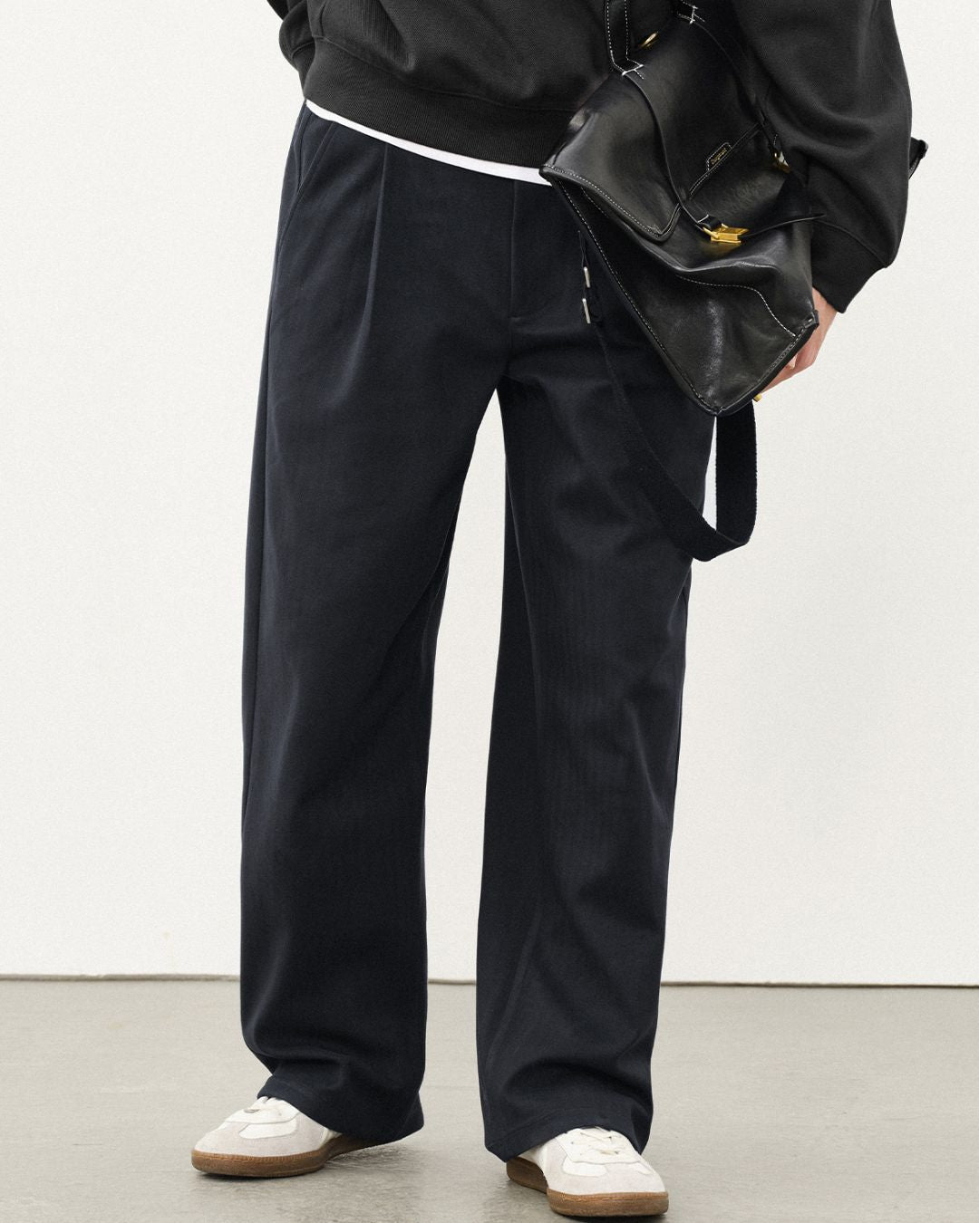 Wool Straight Wide Pants WP079