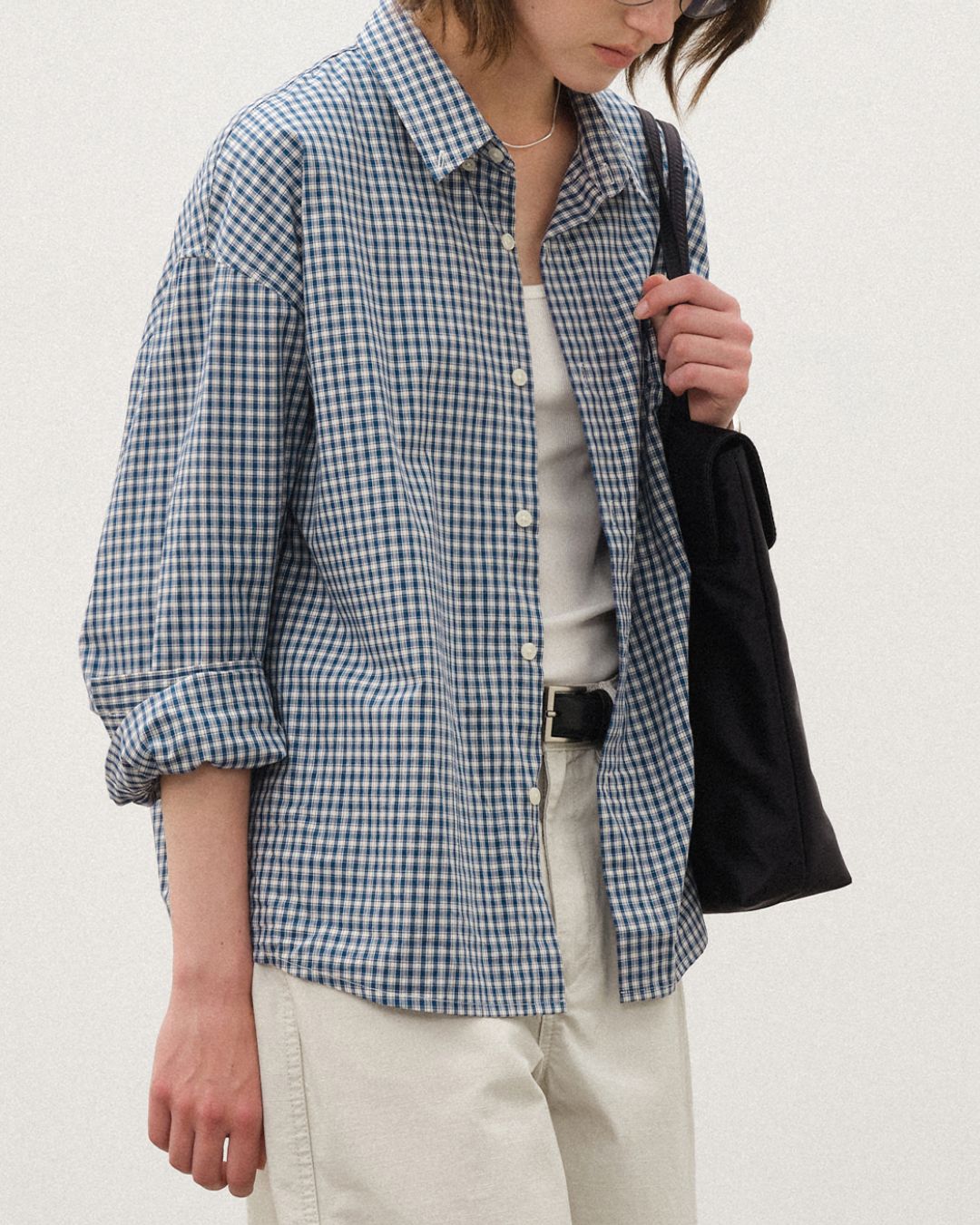 Retro Blue Check Shirt LS094