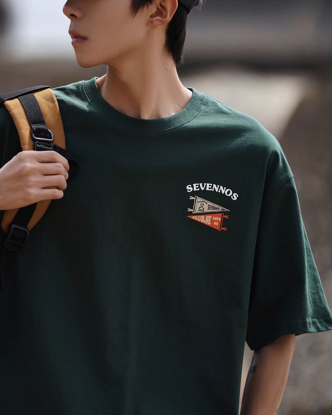 Cotton Back Print T-shirt ST069