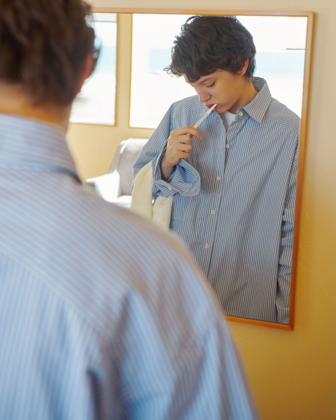 Cotton Loose Striped Shirt LS093