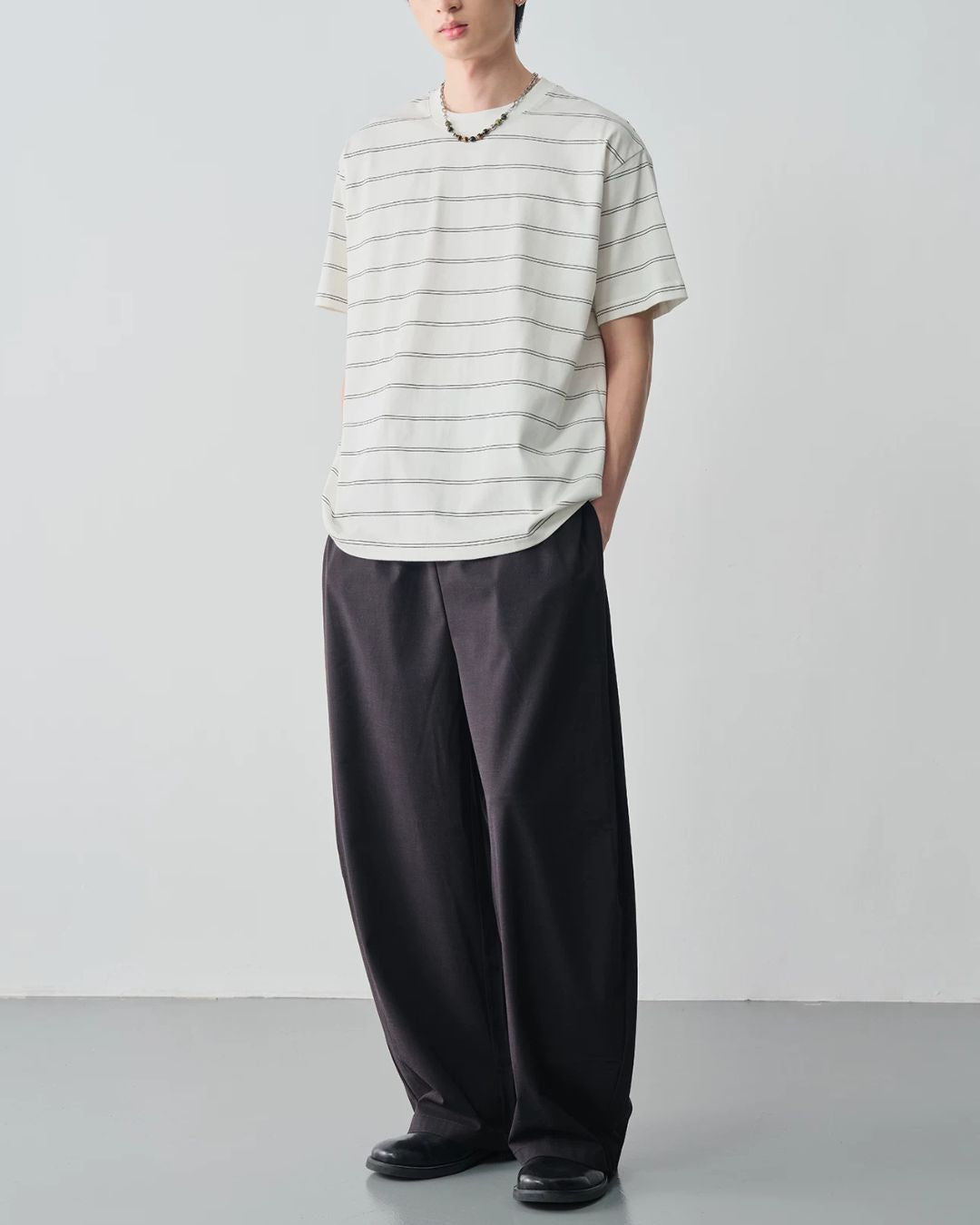 Double-border Crew Neck T-shirt ST194