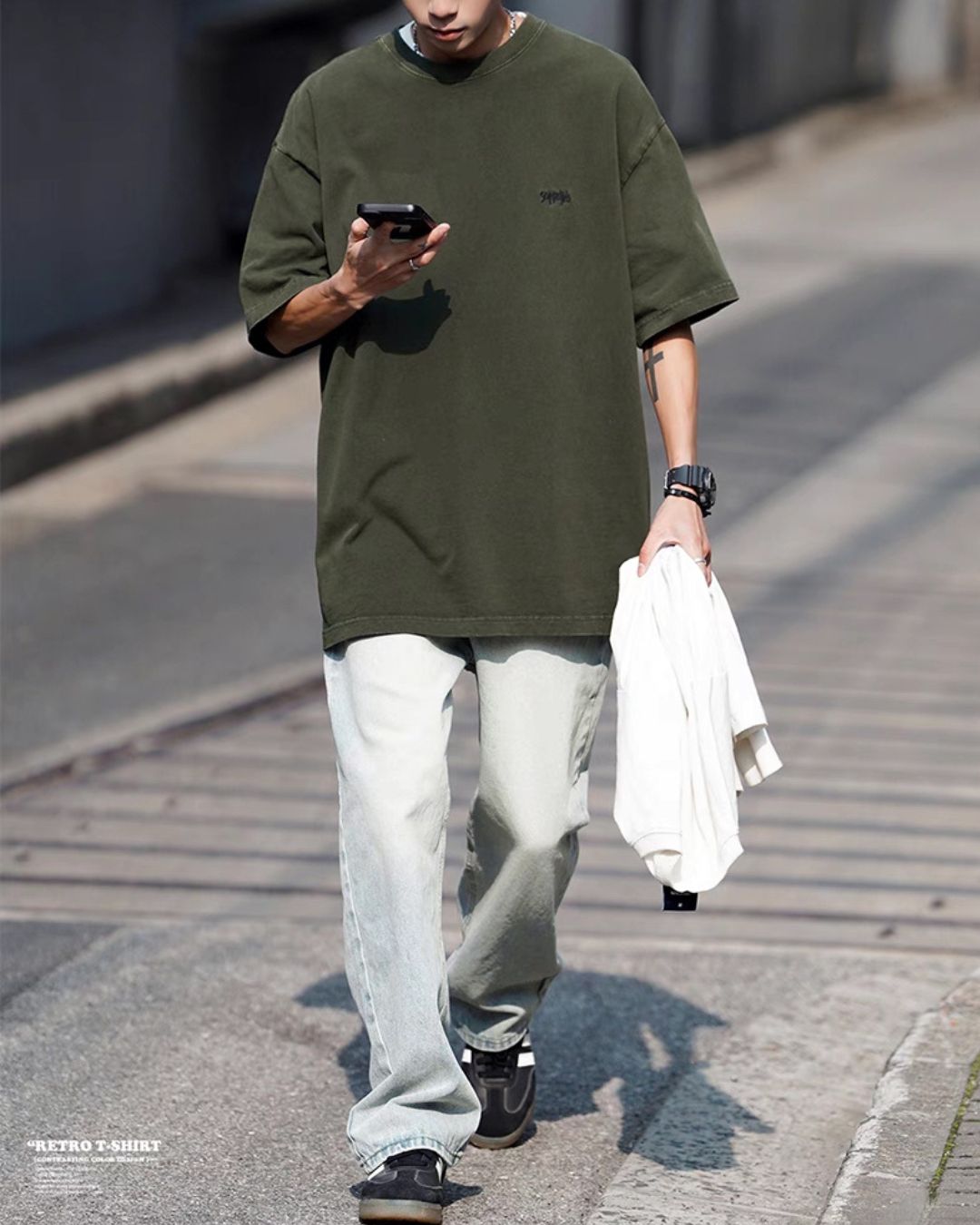 【セール】Washed Color One Point T-shirt ST122