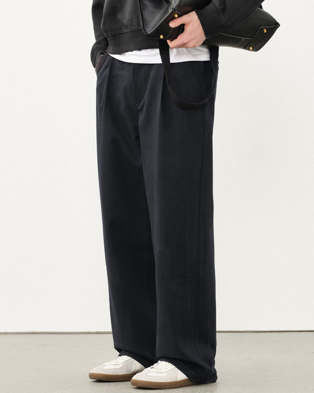 Wool Straight Wide Pants WP079