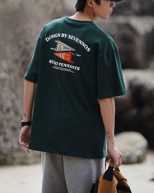 Cotton Back Print T-shirt ST069