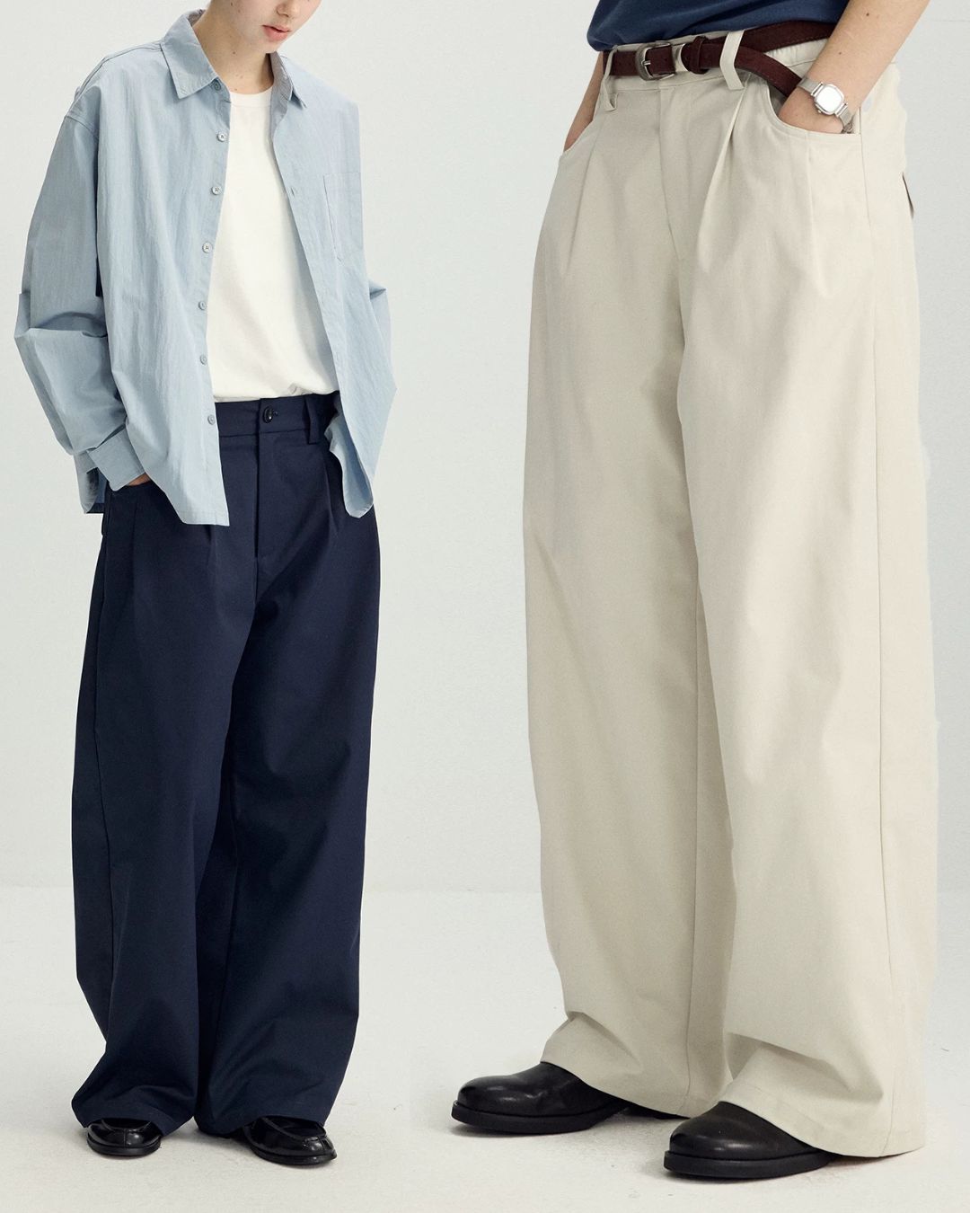 Flap Pocket Straight Wide Pants WP101