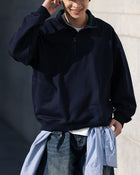 【10日以内お届け】Half-zip Buttoned Sweat SW096