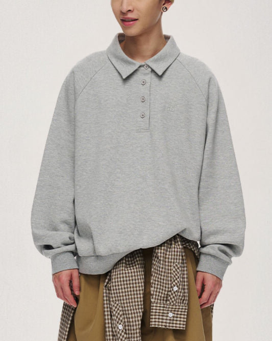 Relaxed Polo Sweatshirt LS098