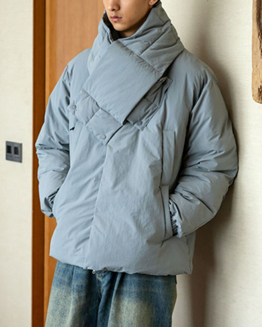 Scarf & Stand-collar Padded Jacket JK240