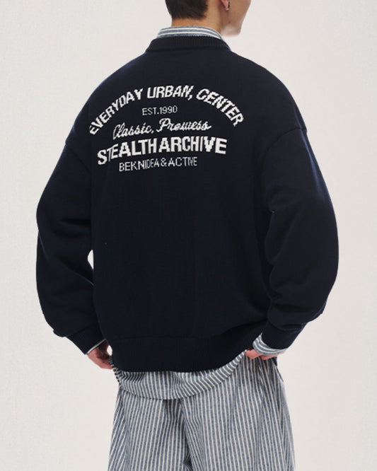 Jacquard Logo Sweater KN050