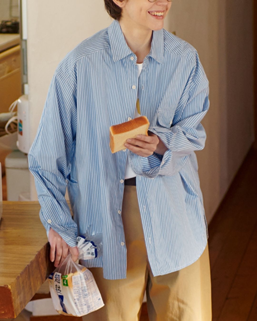 Cotton Loose Striped Shirt LS093